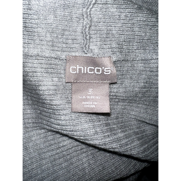 CHICO'S Sweater Sz XL (3) Rib Mix Knit LS Cardigan Work Casual Office Cozychic - Picture 6 of 6